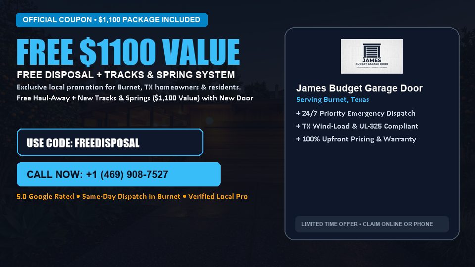 James Budget Garage Door FREE Haul-Away & Heavy-Duty Tracks with New Door
